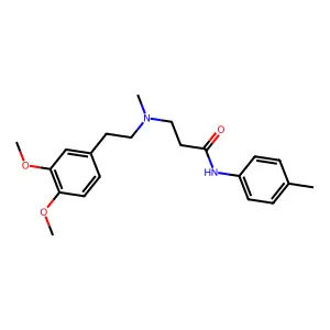 3-[2-(3,4-dimethoxyphenyl)ethyl-methylamino]-N-(4-methylphenyl)propanamide structure