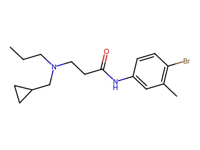 N-(4-bromo-3-methylphenyl)-3-[(cyclopropylmethyl)(propyl)amino]propanamide structure