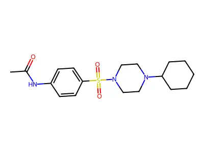 N-[4-(4-cyclohexylpiperazin-1-yl)sulfonylphenyl]acetamide structure
