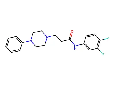 N-(3,4-difluorophenyl)-3-(4-phenylpiperazin-1-yl)propanamide structure