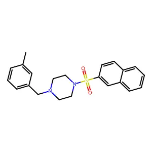 1-[(3-Methylphenyl)methyl]-4-naphthalen-2-ylsulfonylpiperazine structure