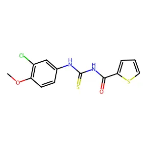 N-[(3-chloro-4-methoxyphenyl)carbamothioyl]thiophene-2-carboxamide structure
