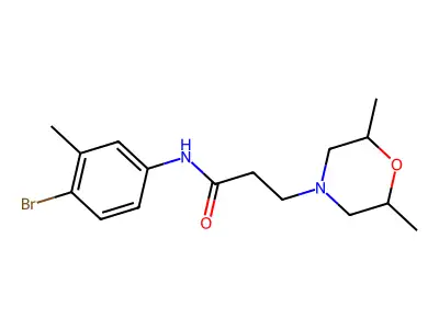 N-(4-bromo-3-methylphenyl)-3-(2,6-dimethylmorpholin-4-yl)propanamide structure