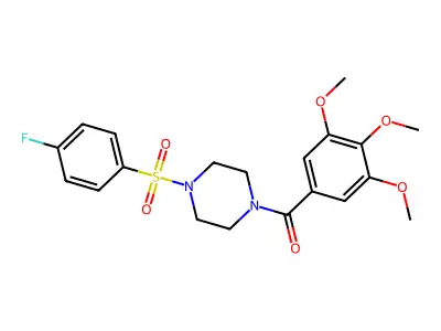 [4-(4-Fluorophenyl)sulfonylpiperazin-1-yl]-(3,4,5-trimethoxyphenyl)methanone structure