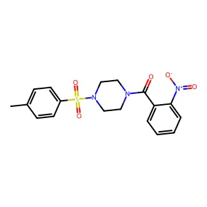 [4-(4-Methylphenyl)sulfonylpiperazin-1-yl]-(2-nitrophenyl)methanone structure