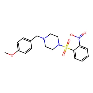 1-[(4-Methoxyphenyl)methyl]-4-(2-nitrophenyl)sulfonylpiperazine structure