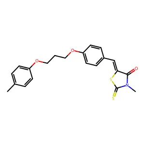 (5E)-3-methyl-5-{4-[3-(4-methylphenoxy)propoxy]benzylidene}-2-thioxo-1,3-thiazolidin-4-one structure