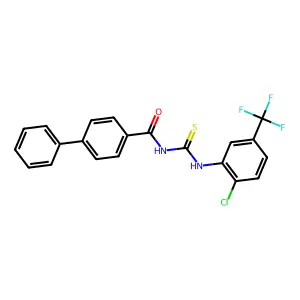 N-[[2-chloro-5-(trifluoromethyl)phenyl]carbamothioyl]-4-phenylbenzamide structure
