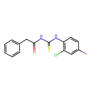 N-[(2-chloro-4-iodophenyl)carbamothioyl]-2-phenylacetamide structure