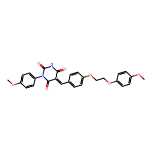 (5Z)-5-[[4-[2-(4-methoxyphenoxy)ethoxy]phenyl]methylidene]-1-(4-methoxyphenyl)-1,3-diazinane-2,4,6-trione structure