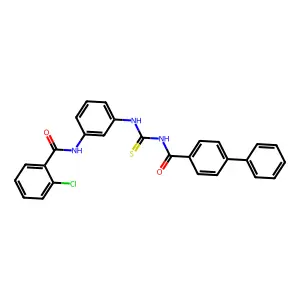 2-chloro-N-[3-[(4-phenylbenzoyl)carbamothioylamino]phenyl]benzamide structure