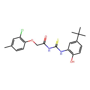 N-[(5-tert-butyl-2-hydroxyphenyl)carbamothioyl]-2-(2-chloro-4-methylphenoxy)acetamide structure