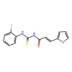 (E)-N-[(2-fluorophenyl)carbamothioyl]-3-(furan-2-yl)prop-2-enamide structure