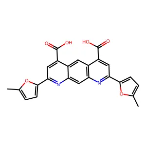 2,8-Bis(5-methylfuran-2-yl)pyrido[3,2-g]quinoline-4,6-dicarboxylic acid structure