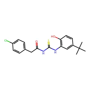N-[(5-tert-butyl-2-hydroxyphenyl)carbamothioyl]-2-(4-chlorophenyl)acetamide structure