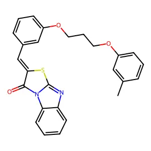 (2Z)-2-[[3-[3-(3-methylphenoxy)propoxy]phenyl]methylidene]-[1,3]thiazolo[3,2-a]benzimidazol-1-one structure