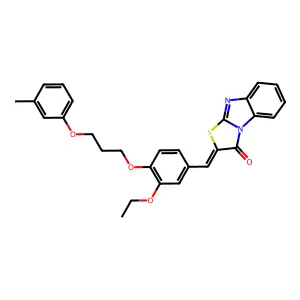 (2Z)-2-[[3-ethoxy-4-[3-(3-methylphenoxy)propoxy]phenyl]methylidene]-[1,3]thiazolo[3,2-a]benzimidazol-1-one structure