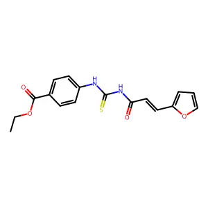 ethyl 4-({[(2E)-3-(furan-2-yl)prop-2-enoyl]carbamothioyl}amino)benzoate structure
