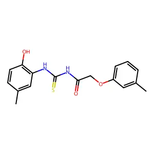 N-[(2-hydroxy-5-methylphenyl)carbamothioyl]-2-(3-methylphenoxy)acetamide structure