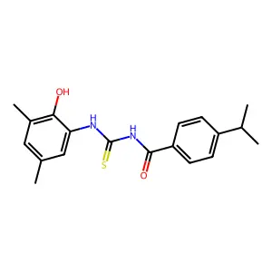 N-[(2-hydroxy-3,5-dimethylphenyl)carbamothioyl]-4-propan-2-ylbenzamide structure