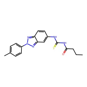 N-[[2-(4-methylphenyl)benzotriazol-5-yl]carbamothioyl]butanamide structure