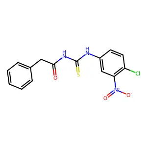 N-[(4-chloro-3-nitrophenyl)carbamothioyl]-2-phenylacetamide structure