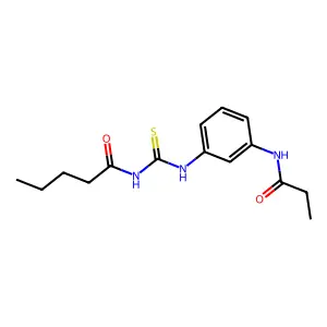 N-(3-{[(pentanoylamino)carbothioyl]amino}phenyl)propanamide structure