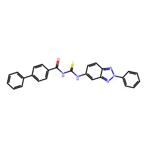 4-phenyl-N-[(2-phenylbenzotriazol-5-yl)carbamothioyl]benzamide structure