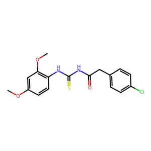 2-(4-chlorophenyl)-N-[(2,4-dimethoxyphenyl)carbamothioyl]acetamide structure