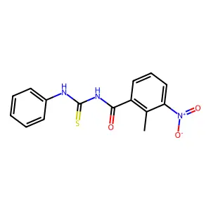 2-methyl-3-nitro-N-(phenylcarbamothioyl)benzamide structure