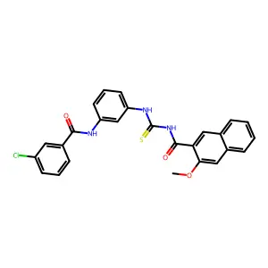 N-[[3-[(3-chlorobenzoyl)amino]phenyl]carbamothioyl]-3-methoxynaphthalene-2-carboxamide structure