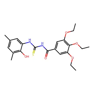 3,4,5-triethoxy-N-[(2-hydroxy-3,5-dimethylphenyl)carbamothioyl]benzamide structure