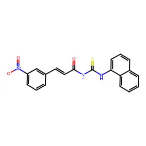(E)-N-(naphthalen-1-ylcarbamothioyl)-3-(3-nitrophenyl)prop-2-enamide structure