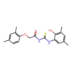 2-(2,4-dimethylphenoxy)-N-[(2-hydroxy-3,5-dimethylphenyl)carbamothioyl]acetamide structure
