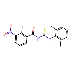 N-[(2,6-dimethylphenyl)carbamothioyl]-2-methyl-3-nitrobenzamide structure