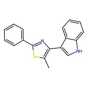 4-(1H-indol-3-yl)-5-methyl-2-phenyl-1,3-thiazole structure