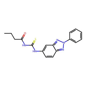 N-[(2-phenylbenzotriazol-5-yl)carbamothioyl]butanamide structure