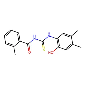 N-[(2-hydroxy-4,5-dimethylphenyl)carbamothioyl]-2-methylbenzamide structure