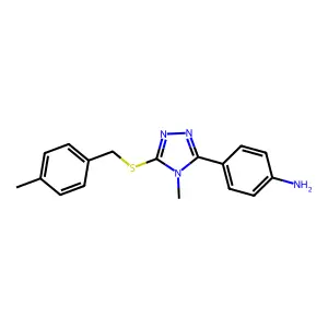 4-[4-Methyl-5-[(4-methylphenyl)methylsulfanyl]-1,2,4-triazol-3-yl]aniline structure