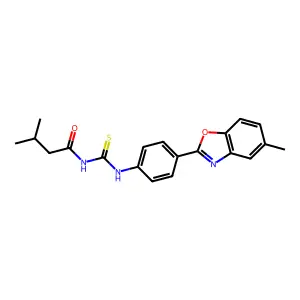 3-methyl-N-[[4-(5-methyl-1,3-benzoxazol-2-yl)phenyl]carbamothioyl]butanamide structure