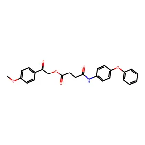 2-(4-methoxyphenyl)-2-oxoethyl 3-[N-(4-phenoxyphenyl)carbamoyl]propanoate structure