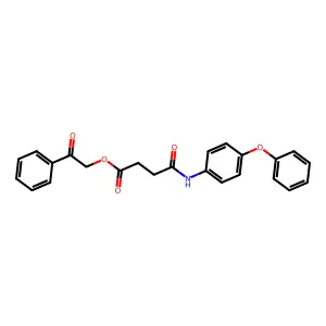 2-oxo-2-phenylethyl 3-[N-(4-phenoxyphenyl)carbamoyl]propanoate structure