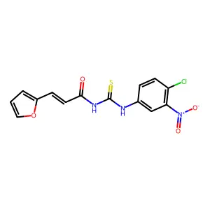 (E)-N-[(4-chloro-3-nitrophenyl)carbamothioyl]-3-(furan-2-yl)prop-2-enamide structure