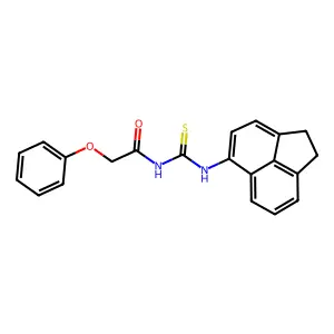 N-(1,2-dihydroacenaphthylen-5-ylcarbamothioyl)-2-phenoxyacetamide structure