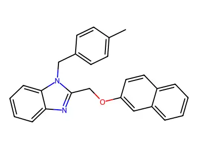 1-[(4-Methylphenyl)methyl]-2-(naphthalen-2-yloxymethyl)benzimidazole structure