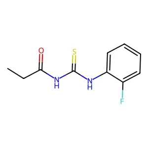 N-[(2-fluorophenyl)carbamothioyl]propanamide structure