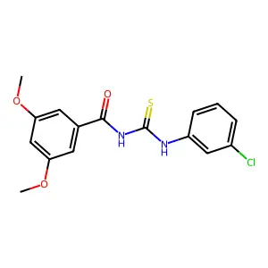 N-[(3-chlorophenyl)carbamothioyl]-3,5-dimethoxybenzamide structure