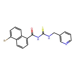 5-bromo-N-(pyridin-3-ylmethylcarbamothioyl)naphthalene-1-carboxamide structure