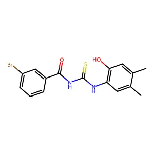 3-bromo-N-[(2-hydroxy-4,5-dimethylphenyl)carbamothioyl]benzamide structure