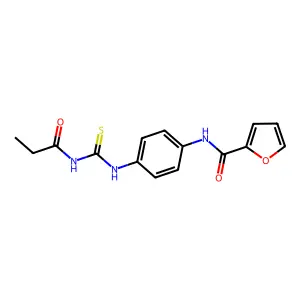 N-[4-(propanoylcarbamothioylamino)phenyl]furan-2-carboxamide structure